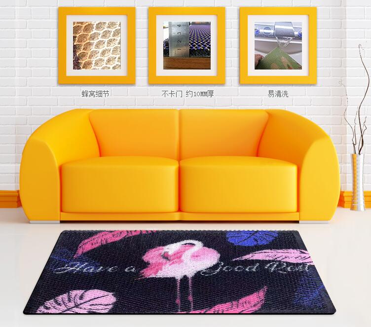 3D elastic silk jet printing floor mat household honeycomb floor mat dust removal pad can be customi