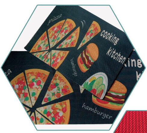 Long honeycomb spray printing kitchen mat map can be customized anti slip mat