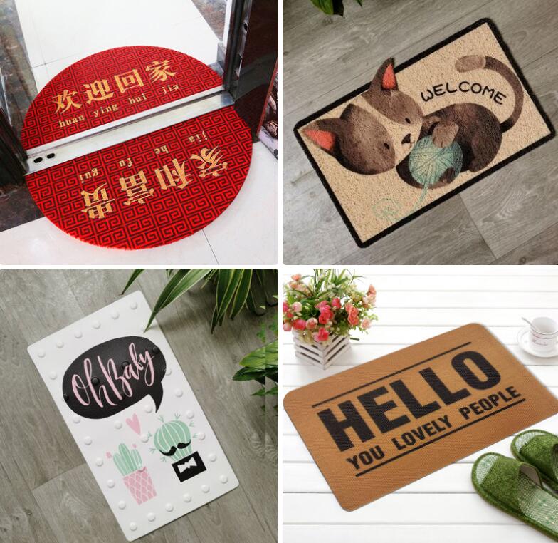 Promotion gift logo doormat advertisement UV printing floor mat custom carpet custom foot mat